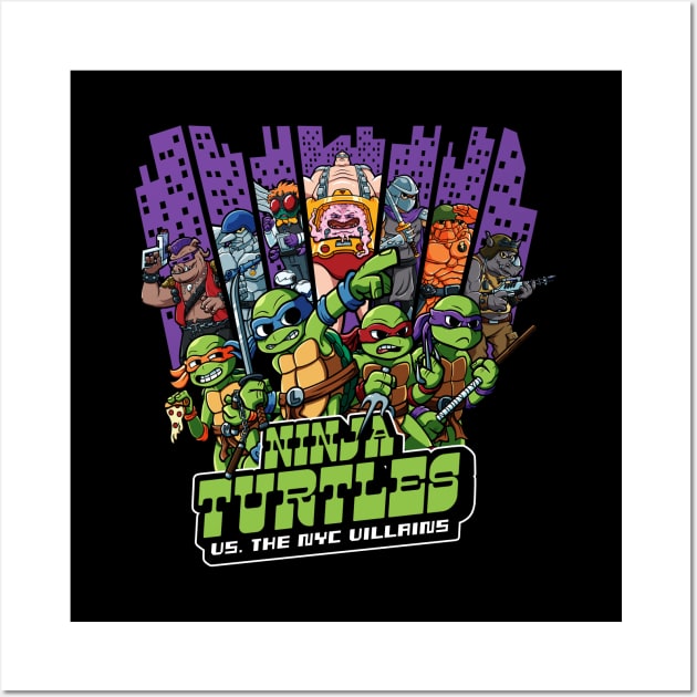 Ninja Turtles Vs the NYC Villains Wall Art by Jc Jows